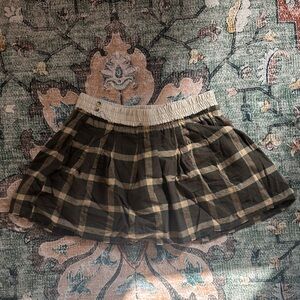 Plaid Brown and Cream Women's Skort